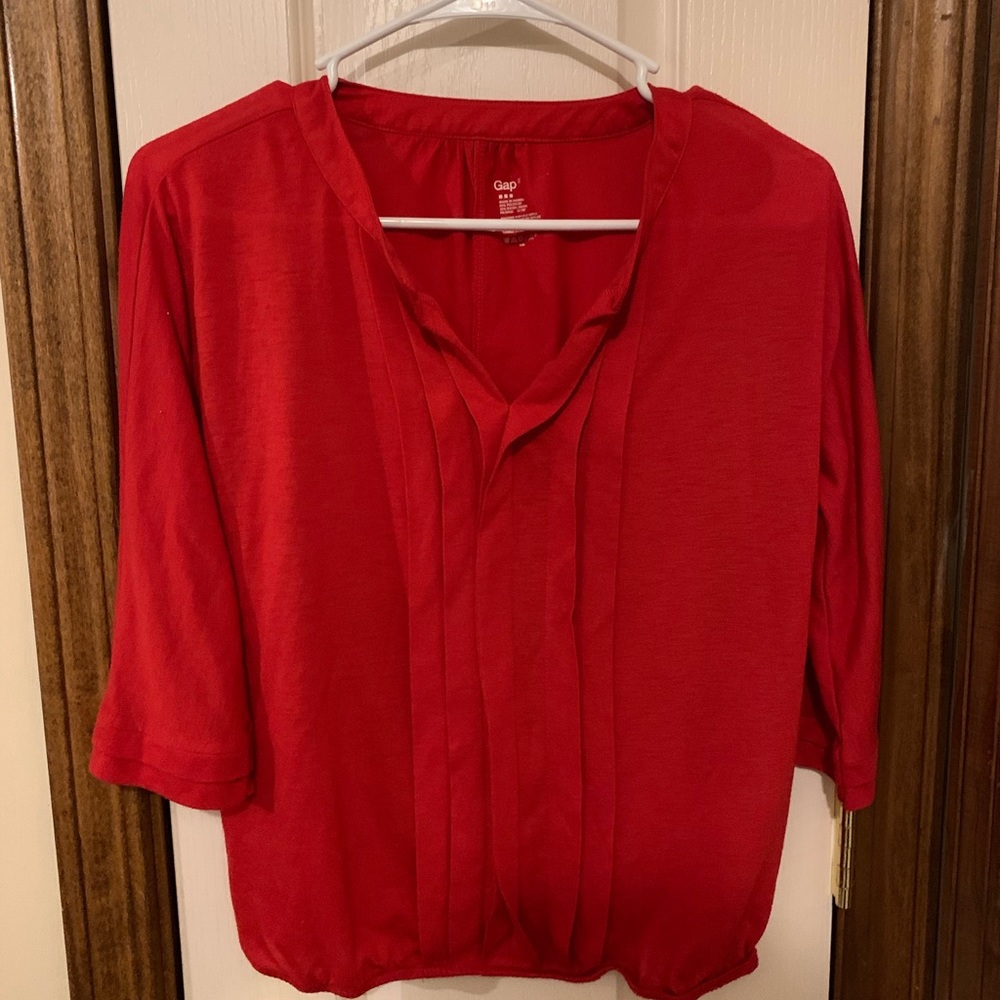 Gap 3/4 sleeve blouse, red, size xsmall